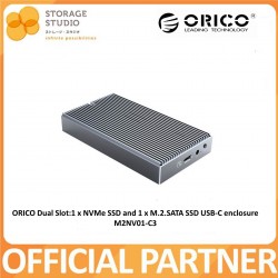 ORICO Dual Slot:1 x NVMe SSD and 1 x M.2.SATA SSD USB-C enclosure, P/NO:M2NV01-C3. Singapore Local Warranty 1 year **ORICO OFFICIAL PARTNER**
